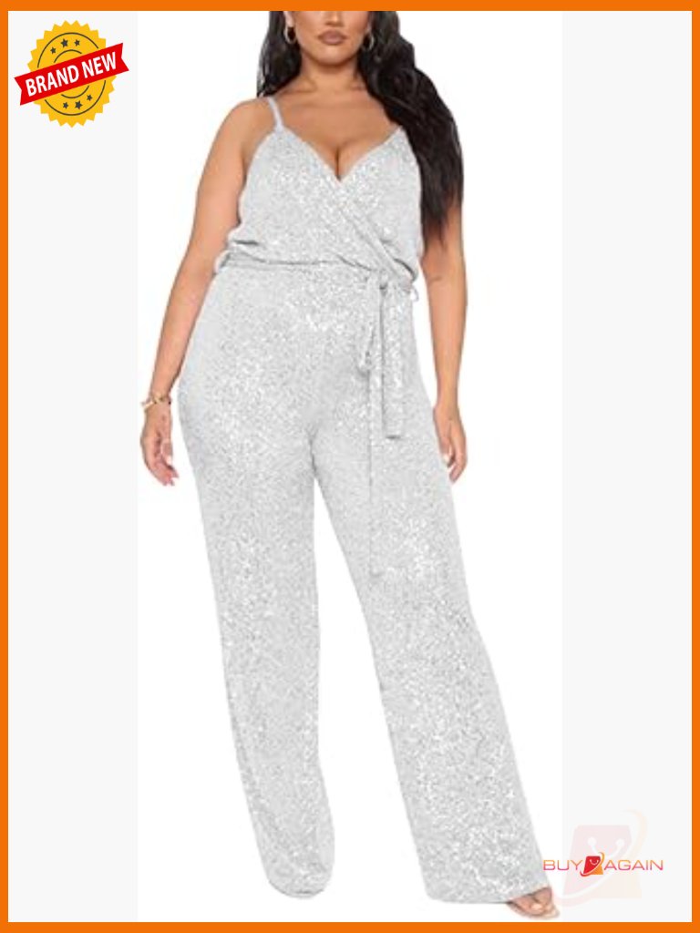 Sequin Romper Jumpsuit Long Sleeve Mesh See Through Clubwear Bodysuit